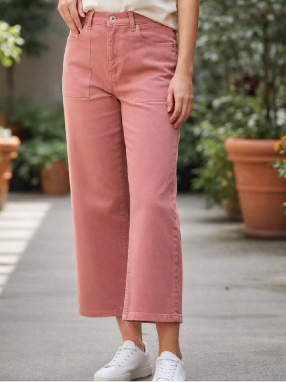 Joie Shally Wide Leg High Waist Crop Length Guava Jeans Size 24 NWT